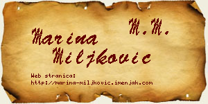 Marina Miljković vizit kartica